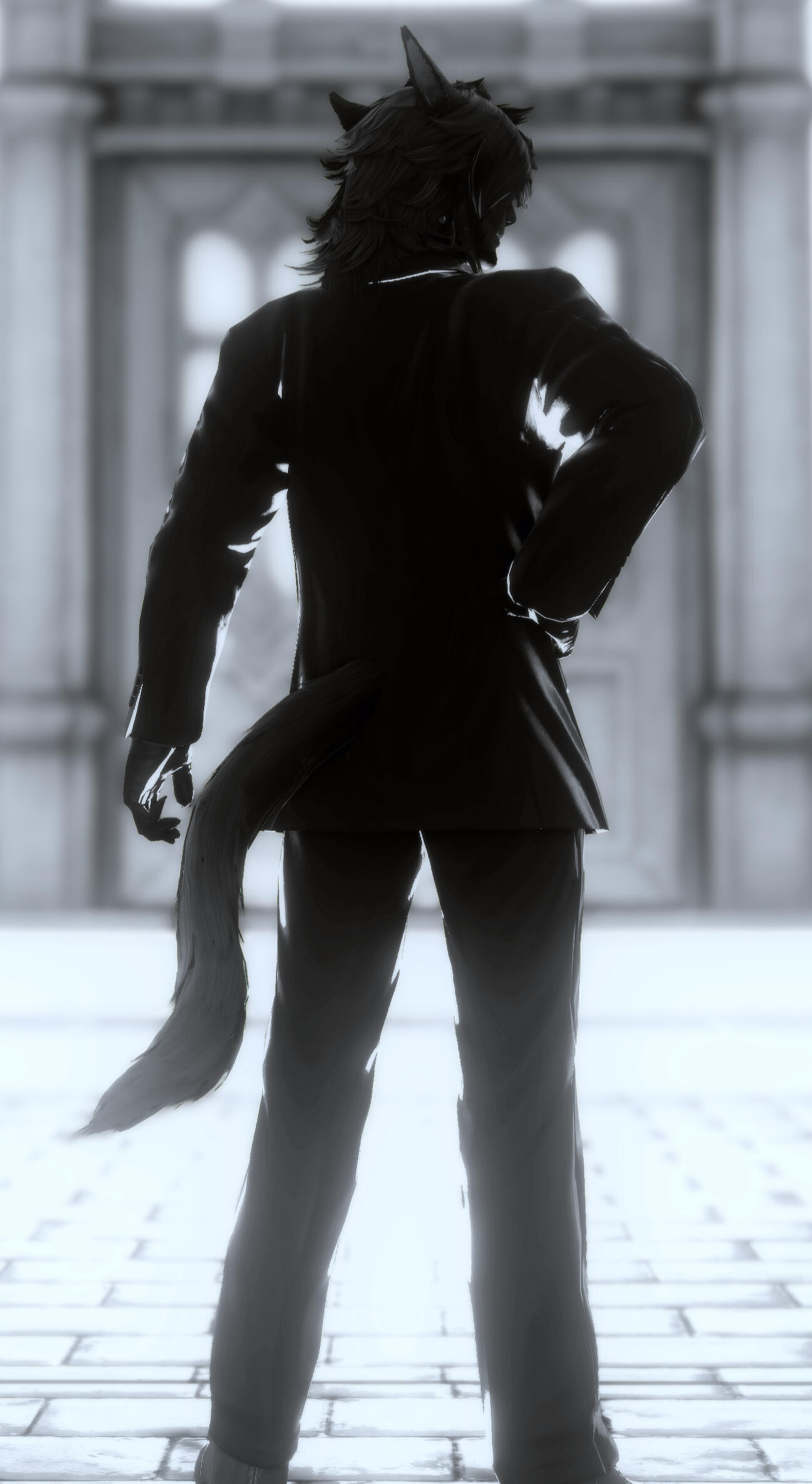 Stellenangebot Sicherheitskraft Schwarzweiß-Bild einer Sicherheitskraft